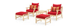 RST Brands - Kooper™ 5 Piece Sunbrella® Outdoor Club Chair & Ottoman Set | OP-AWCLB5-KPR