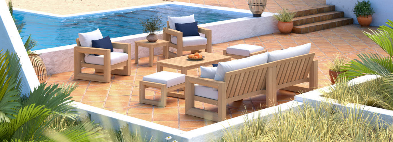 RST Brands - Benson™ 8 Piece Sunbrella® Outdoor Sofa & Club Chair Set