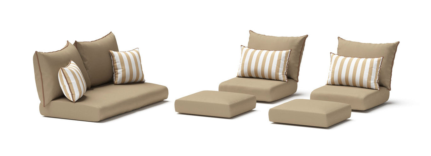 RST Brands - Modular Outdoor 6 Piece Sunbrella® Love Cushion Cover Set