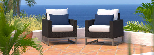 RST Brands - Milo™ Espresso Sunbrella® Outdoor Club Chairs | OP-PECLB2-MILO-E