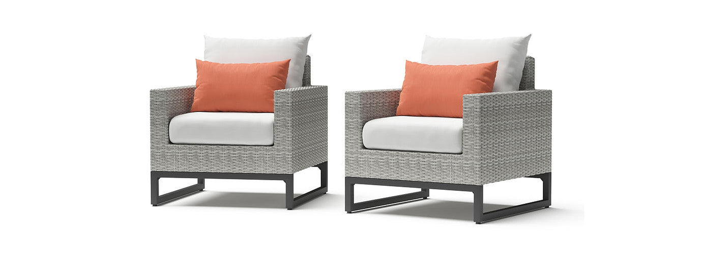RST Brands - Milo™ Gray Set of 2 Sunbrella® Outdoor Club Chairs | OP-PECLB2-MILO-G