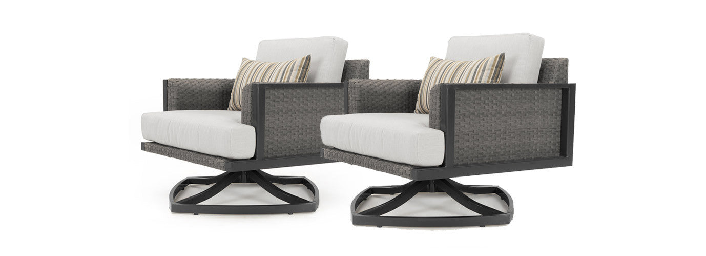RST Brands - Vistano™ Set of 2 Sunbrella® Outdoor Motion Club Chairs - Gray | OP-PECLB2M-VST