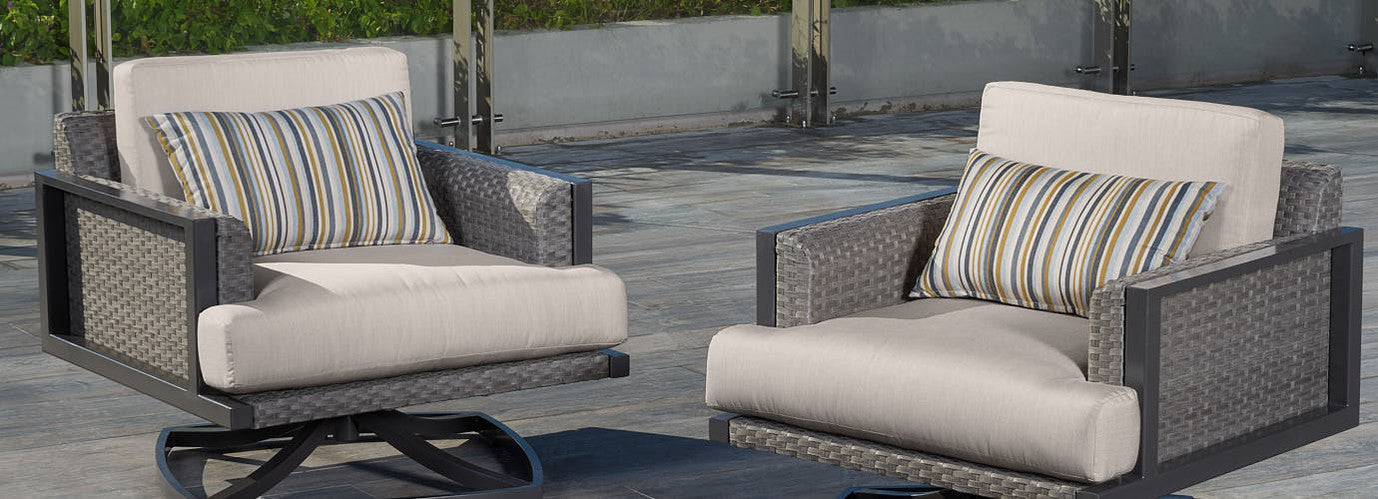 RST Brands - Vistano™ Set of 2 Sunbrella® Outdoor Motion Club Chairs - Gray | OP-PECLB2M-VST