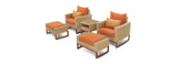 RST Brands - Mili™ 5 Piece Sunbrella® Outdoor Club Chair & Ottoman Set | OP-PECLB5-MIL