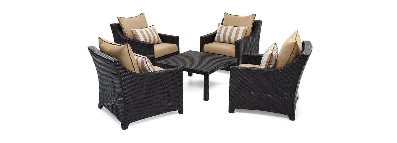 RST Brands - Deco™ 5 Piece Sunbrella® Outdoor Club & Table Chat Set