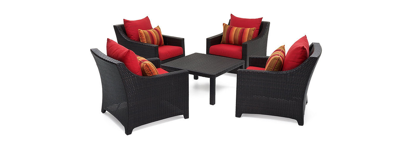 RST Brands - Deco™ 5 Piece Sunbrella® Outdoor Club & Table Chat Set