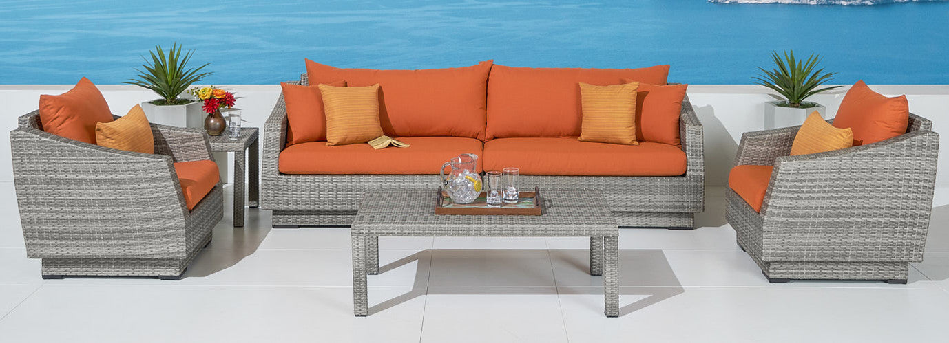 RST Brands - Cannes™ 6 Piece Sunbrella® Outdoor Sofa & Club Chair Set | OP-PECLB6-CNS