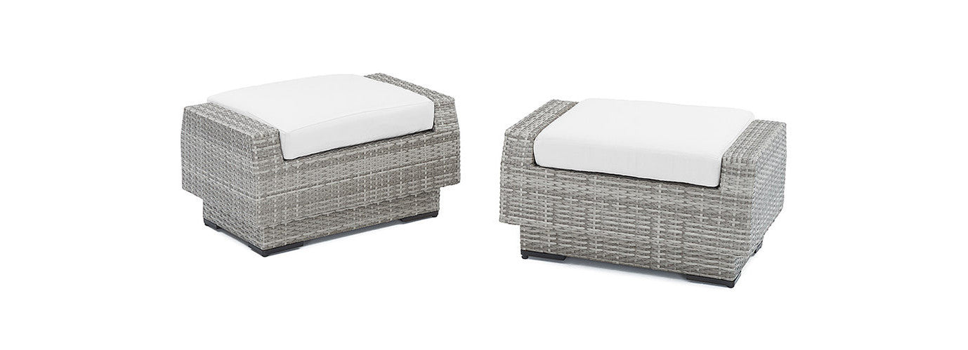 RST Brands - Cannes™ Set of 2 Sunbrella® Outdoor Club Ottomans | OP-PECLBOTTO-CNS