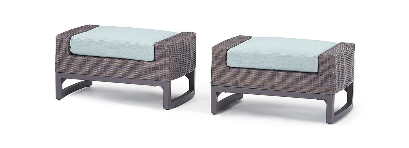 RST - Milea™ Set of 2 Sunbrella® Outdoor Ottomans - Mist Blue