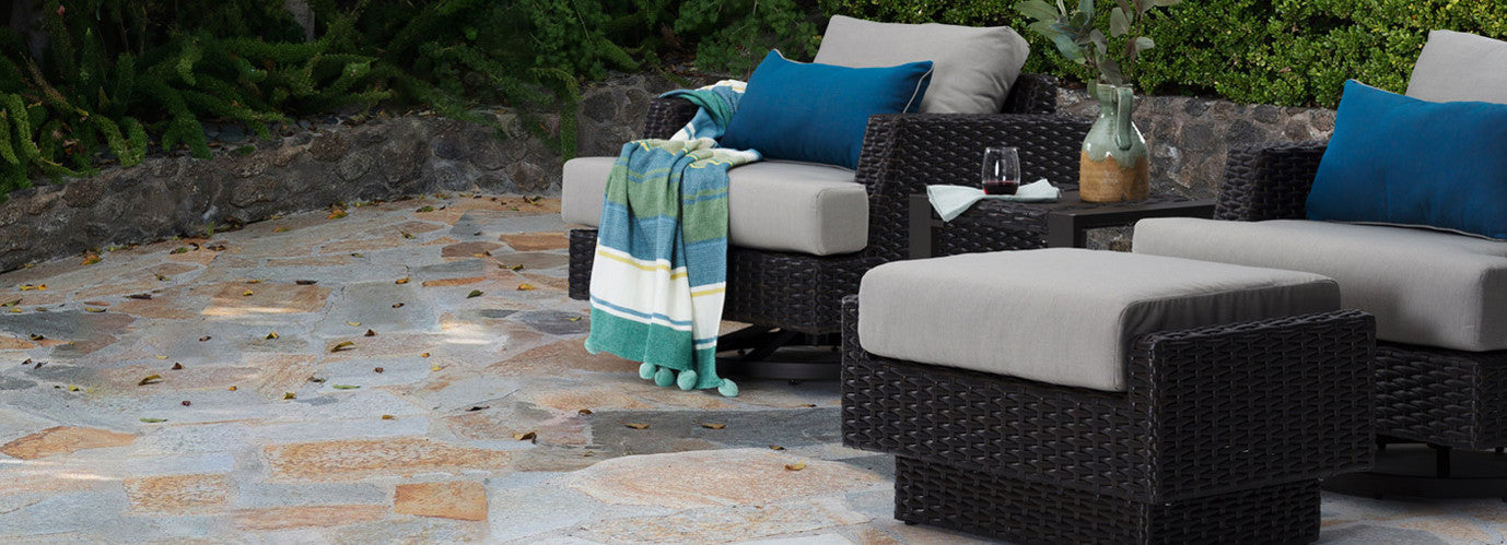 RST Brand - Portofino® Repose Set of 2 Sunbrella® Outdoor Club Ottomans | OP-PECLBOTTO2-PORVII