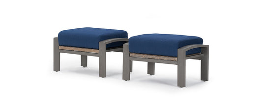 RST - Portofino® Repose Set of 2 Sunbrella® Outdoor Club Ottomans - Laguna Blue