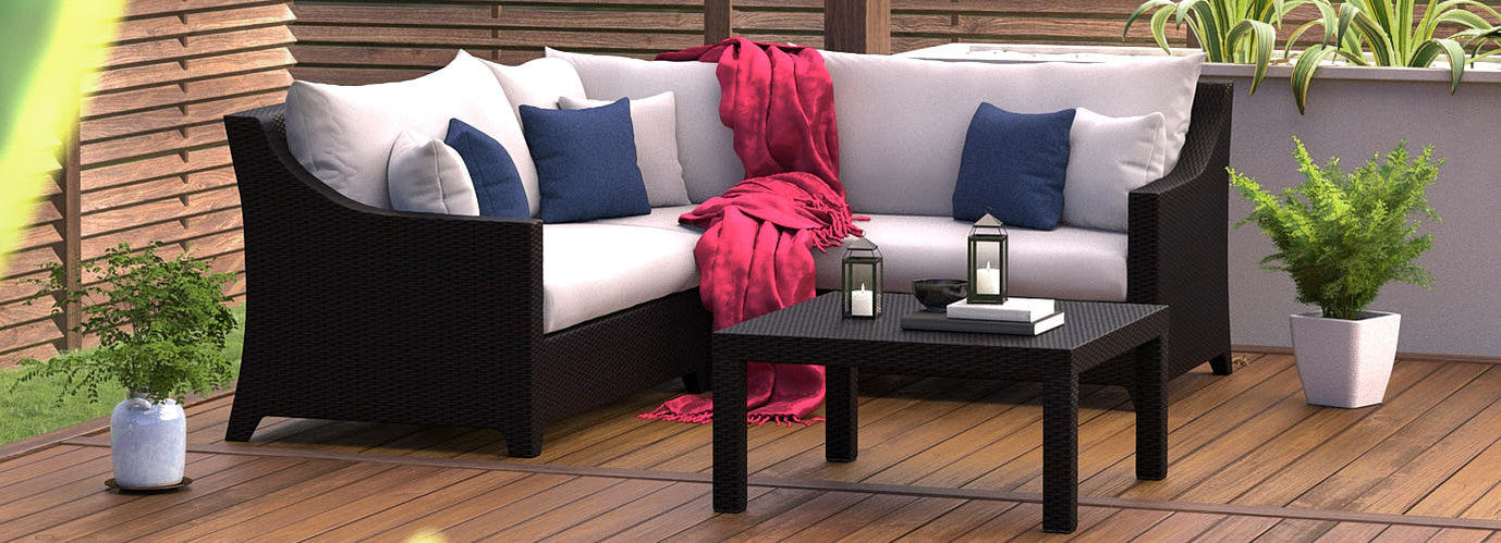 RST Brands - Deco™ 4 Piece Sunbrella® Outdoor Sectional & Table | OP-PESS4