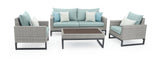 RST Brands - Milo™ Gray 4 Piece Sunbrella® Outdoor Seating Set | OP-PESS4-MILO-G