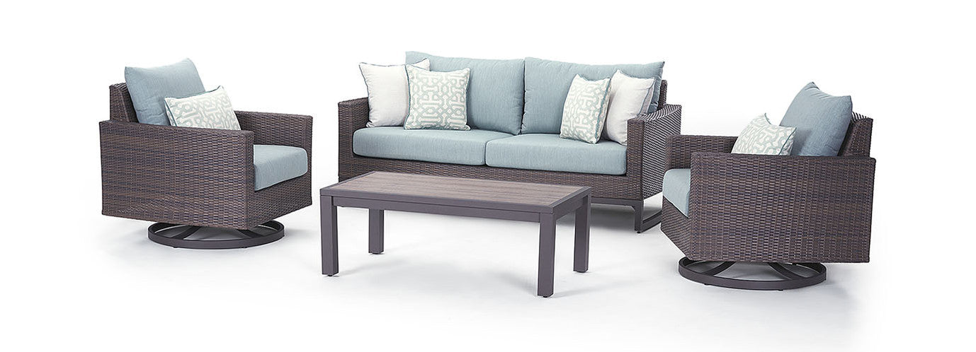 RST Brands - Milea™ 4 Piece Sunbrella® Outdoor Motion Seating Set | OP-PESS4M-MIL