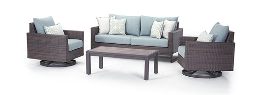 RST Brands - Milea™ 4 Piece Sunbrella® Outdoor Motion Seating Set | OP-PESS4M-MIL