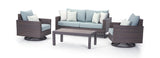RST Brands - Milea™ 4 Piece Sunbrella® Outdoor Motion Seating Set | OP-PESS4M-MIL