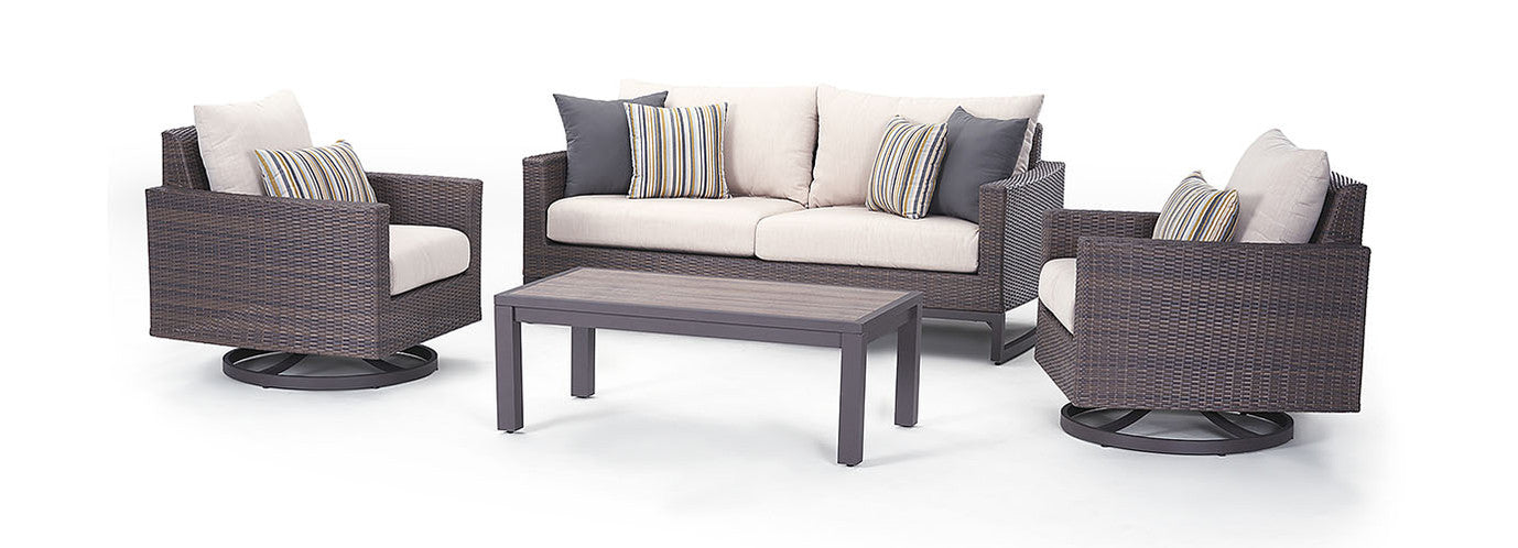 RST Brands - Milea™ 4 Piece Sunbrella® Outdoor Motion Seating Set | OP-PESS4M-MIL