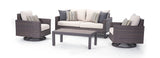 RST Brands - Milea™ 4 Piece Sunbrella® Outdoor Motion Seating Set | OP-PESS4M-MIL