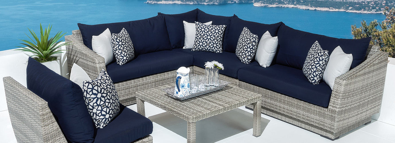 RST Brands - Cannes™ 6 Piece Sunbrella® Outdoor Sectional & Table | OP-PESS6-CNS