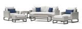 RST Brands - Milo™ Gray 7 Piece Sunbrella® Outdoor Deep Seating Set