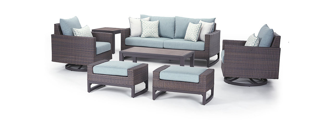 RST Brands - Milea™ 7 Piece Sunbrella® Outdoor Motion Seating Set | OP-PESS7M-MIL