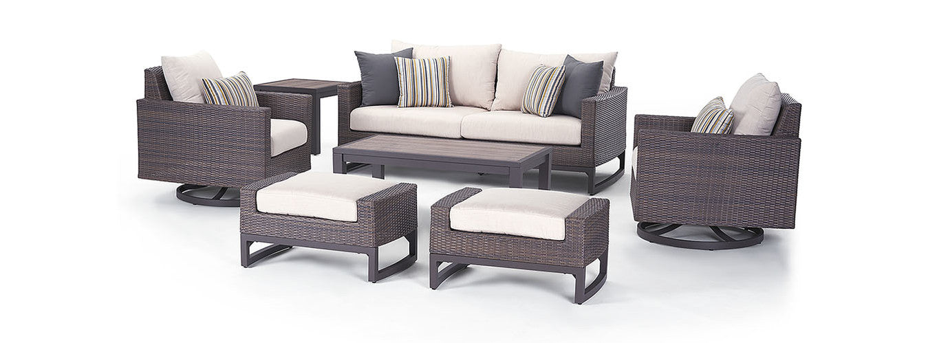 RST Brands - Milea™ 7 Piece Sunbrella® Outdoor Motion Seating Set | OP-PESS7M-MIL