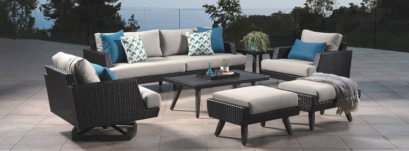 RST Brands - Portofino® Casual 7 Piece Sunbrella® Outdoor Motion Seating Set | OP-PESS7M-PORV
