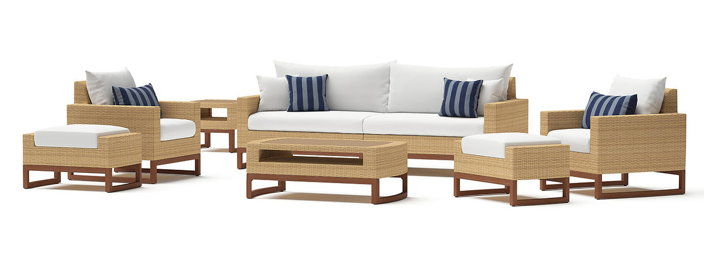 RST Brands - Mili™ 8 Piece Sunbrella® Outdoor Sofa & Club Chair Set | OP-PESS8-MIL