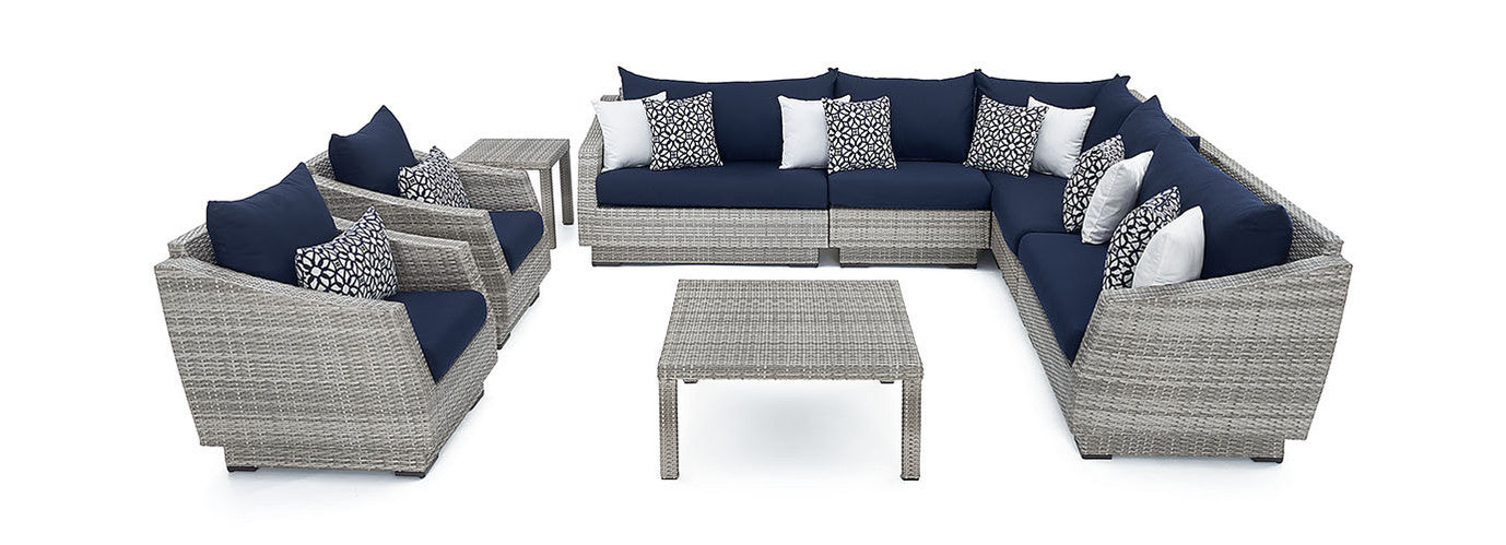 RST Brands - Cannes™ 9 Piece Sunbrella® Outdoor Sectional & Table | OP-PESS9-CNS