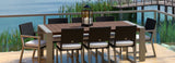 RST Brands - Milo™ Espresso 9 Piece Sunbrella® Outdoor Dining Set | OP-PETS9-MILO-E