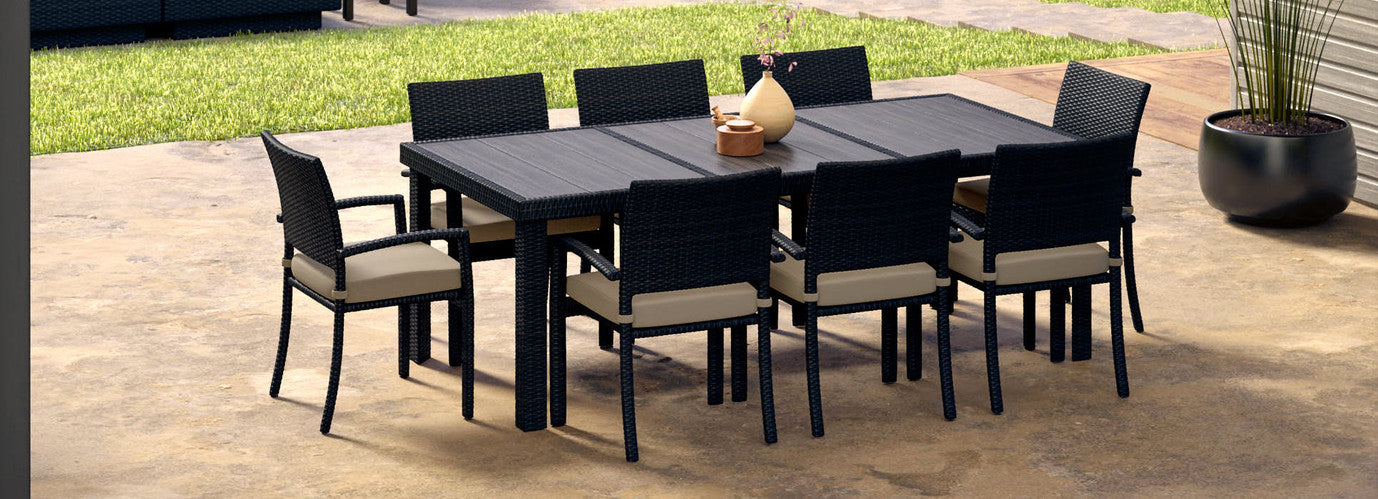RST Brands - Portofino® Repose 17 Piece Sunbrella® Outdoor Motion Wood Estate Set | OP-PSEST17M-PORVII