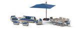 RST Brands - Portofino Comfort 18 Piece Sunbrella Outdoor Motion Wood Estate Set | OP-PSEST18M-PORIII