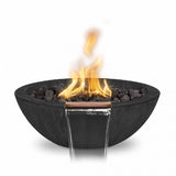 The Outdoor Plus - 27" Round Sedona Fire & Water Bowl - Wood Grain GFRC Concrete - NG, LP - OPT-27RWGFW
