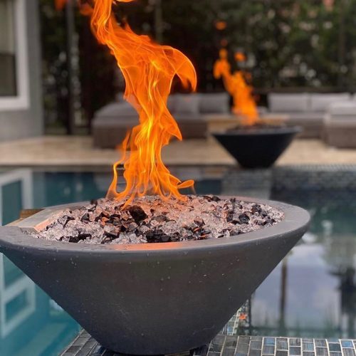 The Outdoor Plus - 31" Round Cazo Fire Bowl - GFRC Concrete - NG, LP - OPT-31RFO