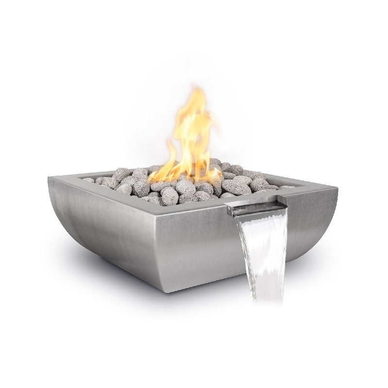 The Outdoor Plus - 36" Avalon Stainless Steel Fire & Water Bowl - NG, LP - OPT-36AVSSFW