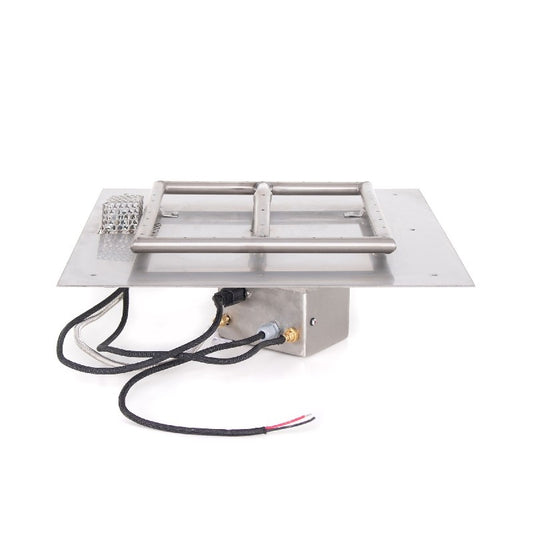 The Outdoor Plus - 18" x 18" Square Flat Pan & 12" Square Stainless Steel Burner - NG, LP - OPT-999BP18E12