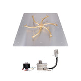 The Outdoor Plus - 24"x24" Square Flat Pan and 18" Brass Triple 'S' Bullet Burner - NG, LP - OPT-BFP24SE12