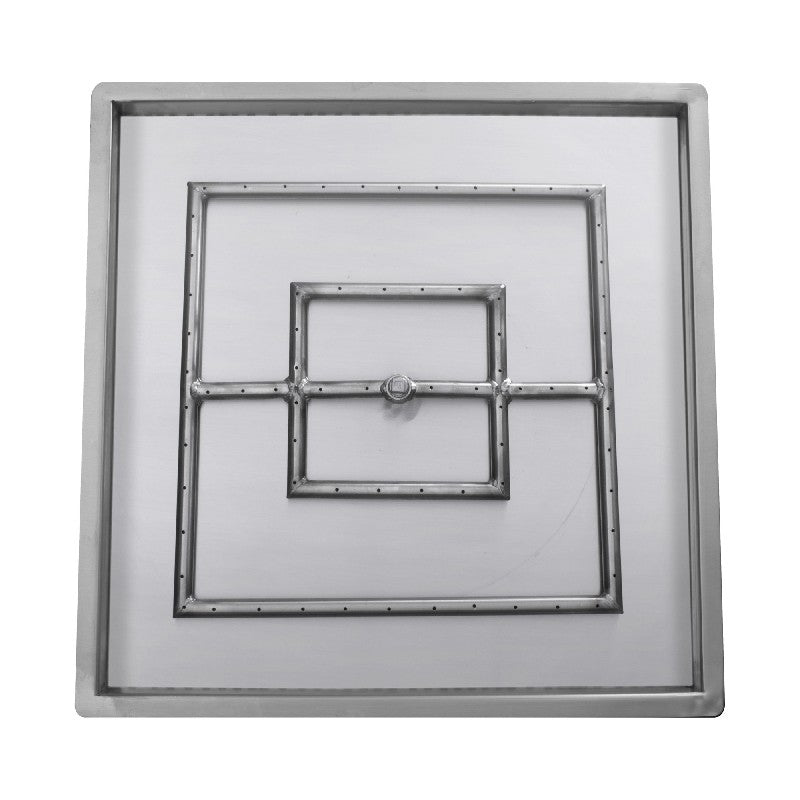 The Outdoor Plus - 24" x 24" Square Drop-in Pan & 18" Square Stainless Steel Burner - NG, LP - OPT-PBS24E110