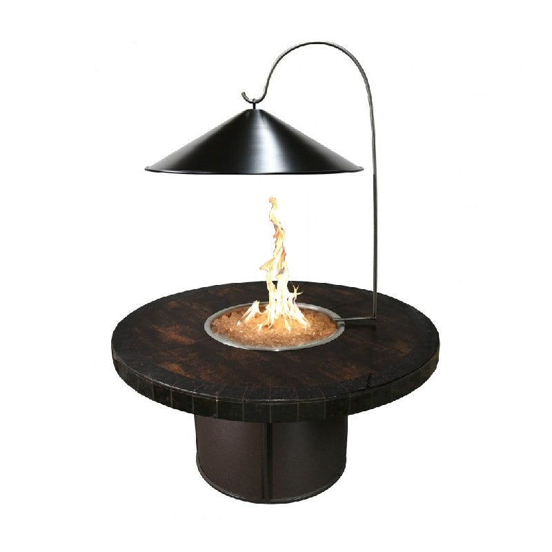The Outdoor Plus - 23" Black Aluminum Round Cover & Heat Reflector with Stand - OPT-RCB23HRF