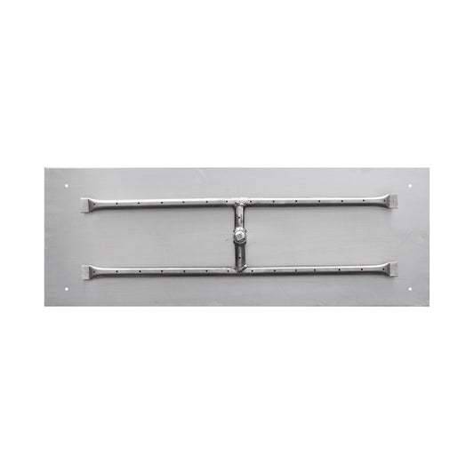 The Outdoor Plus - 42" x 12" Rectangle Flat Pan & 36" x 6" Stainless Steel 'H' Burner - NG, LP - OPT-REFD1242E12