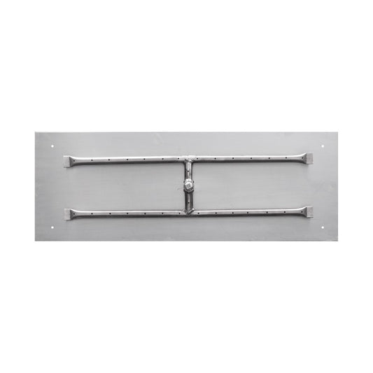 The Outdoor Plus - 48" x 18" Rectangle Flat Pan & 42" x 12" Stainless Steel 'H' Burner - NG, LP - OPT-REFD1848