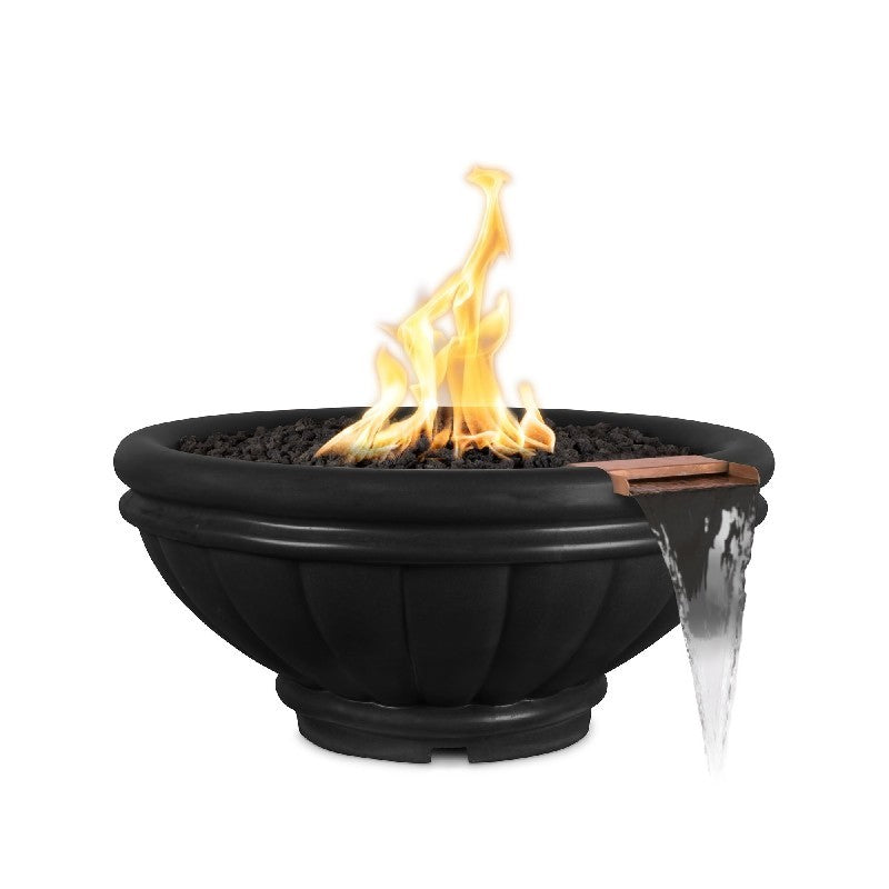 The Outdoor Plus - 24" Roma GFRC Concrete Fire & Water Bowl - NG, LP - OPT-ROMFW24