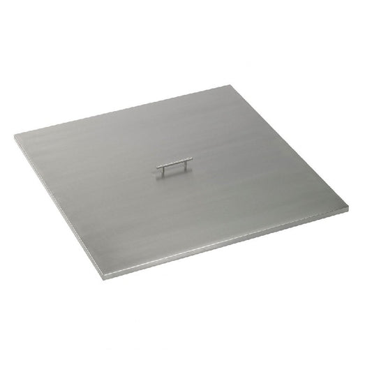 The Outdoor Plus - 34" Square Stainless Steel Cover - Stainless Steel Handle - OPT-34SC