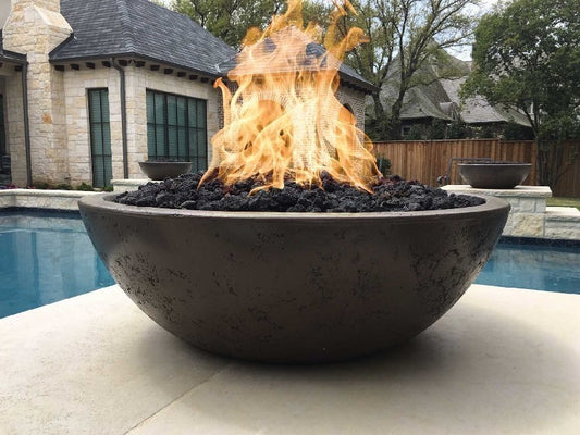 The Outdoor Plus - 48" Round Sedona Fire Pit - GFRC Concrete - NG, LP - OPT-SED48