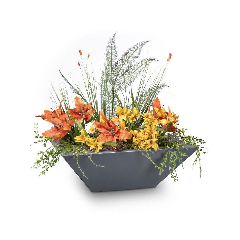 The Outdoor Plus - 24" Square Maya Planter Bowl - Powder Coated Metal - OPT-24SQPCPO