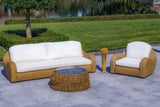 OUTSY - Katalina 3-Piece Outdoor and Backyard Poly Hyacinth Furniture Set with Aluminum Frame - 0AKA-08-BR-R