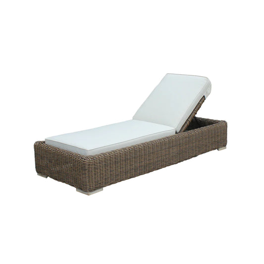 OUTSY - Milo 79 X 31.5 Inch Outdoor Wicker Aluminum Frame Sun Lounger in Brown - 0AMI-SL-BR