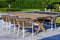 OUTSY - Santino + Melina 7-Piece Outdoor Dining Set - Wood Dining Table and 6 Rope Backing Chairs with White Legs - 0ASAN-MEL-DIN-SET-WH