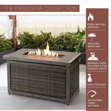 Mod Furniture -  Pasadena 25 in. x 25 in. Rectangle Aluminum Gas Fire Pit Table | PASFP-REC