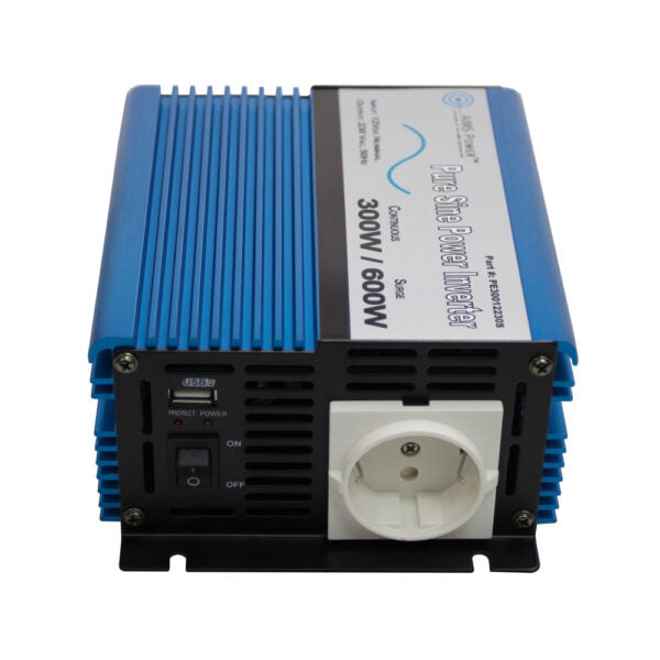 Aims Power - 300 Watt Pure Sine Inverter - 12 VDC 230 VAC 50Hz - PE30012230S